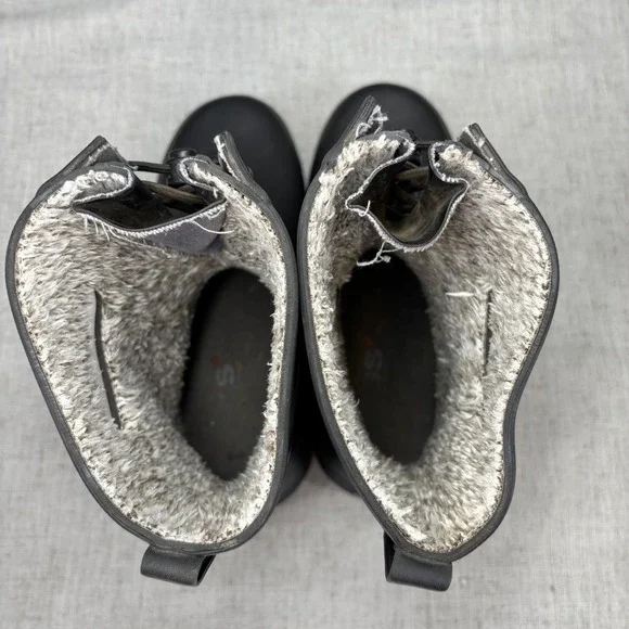 Bogs Amanda Plush II Black Rubber Waterproof Lined Rain Boots Pull On Big Kids 7 - Picture 7 of 11